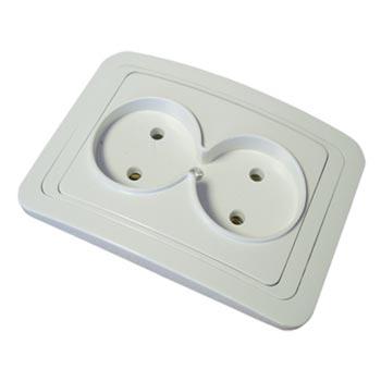 UNIVersal  Валери  Белый Розетка 2-местная без заземляющих контактов 16А 220В СП В0102