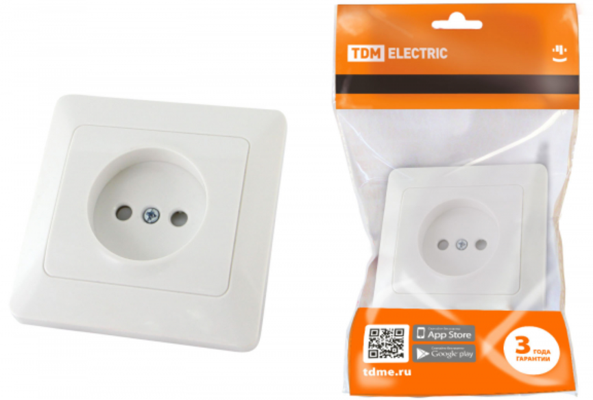 Розетка 2П с защ. шт. 10А 250В белая "Ильмень" TDM