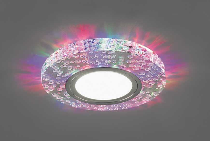 Светильник точечный Feron CD953 15LED*2835 SMD RGB, MR16 50W G5.3, "круг" прозрачный