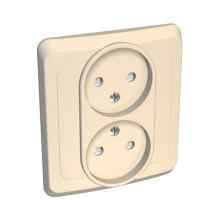 Schneider Electric Этюд  Крем  Розетка 2-местная скрытая установка без заземляющих контактов без шторок 16А 250B, PC16-105K