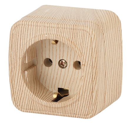 ЭРА Intro  Polo  Сосна  Розетка 2P+E Schuko, 16A-250В, открытая установка Б0036108